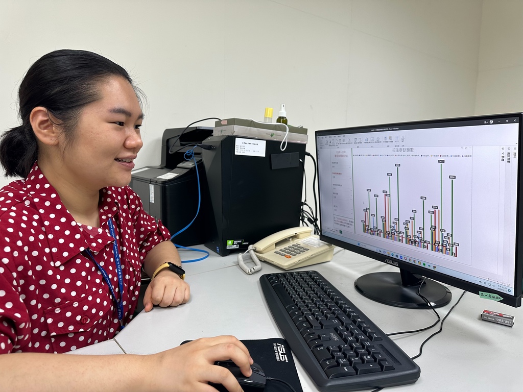 醫管系學生黃姿瑋在校務辦公室工讀也練就整理資料超級能力