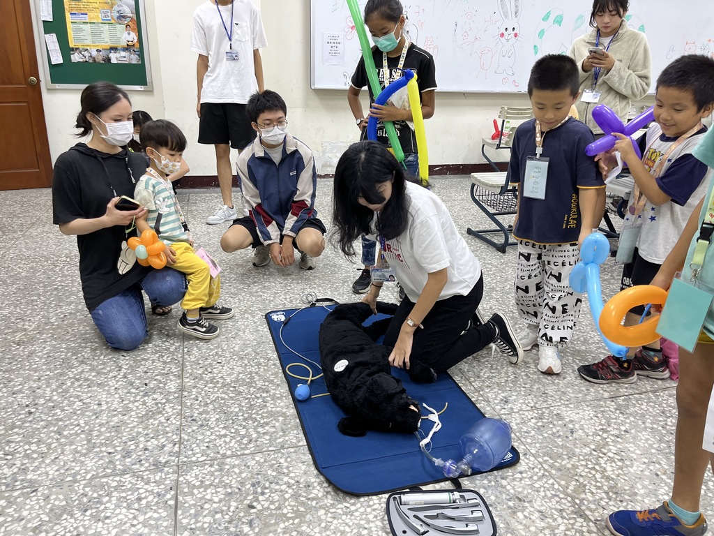 元培護理系與寵保系學生帶領香山區學童認識董物與簡易急救技術