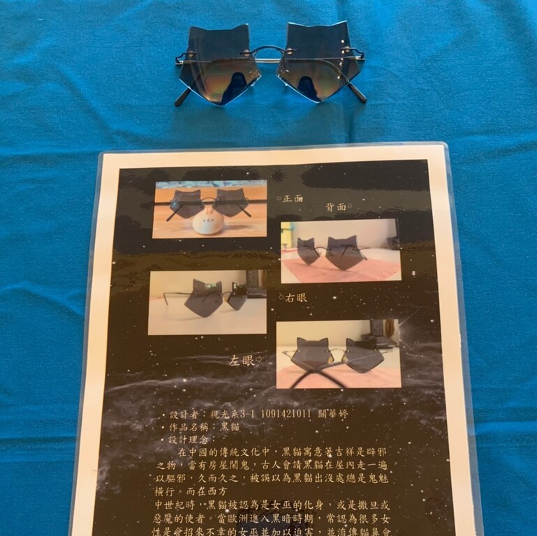 元培視光系學生設計眼鏡作品-黑貓
