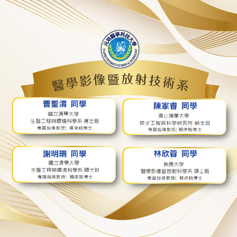 醫放系應屆畢業學生考取研究所錄取榜單